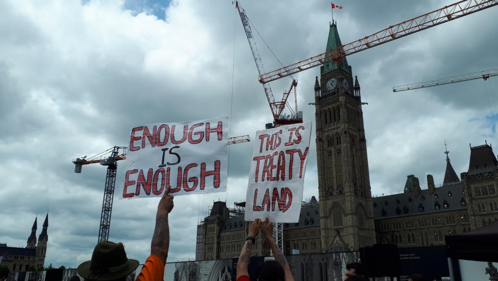 Protest against Bill C-5, June 17, 2025. Photo credit PBI.