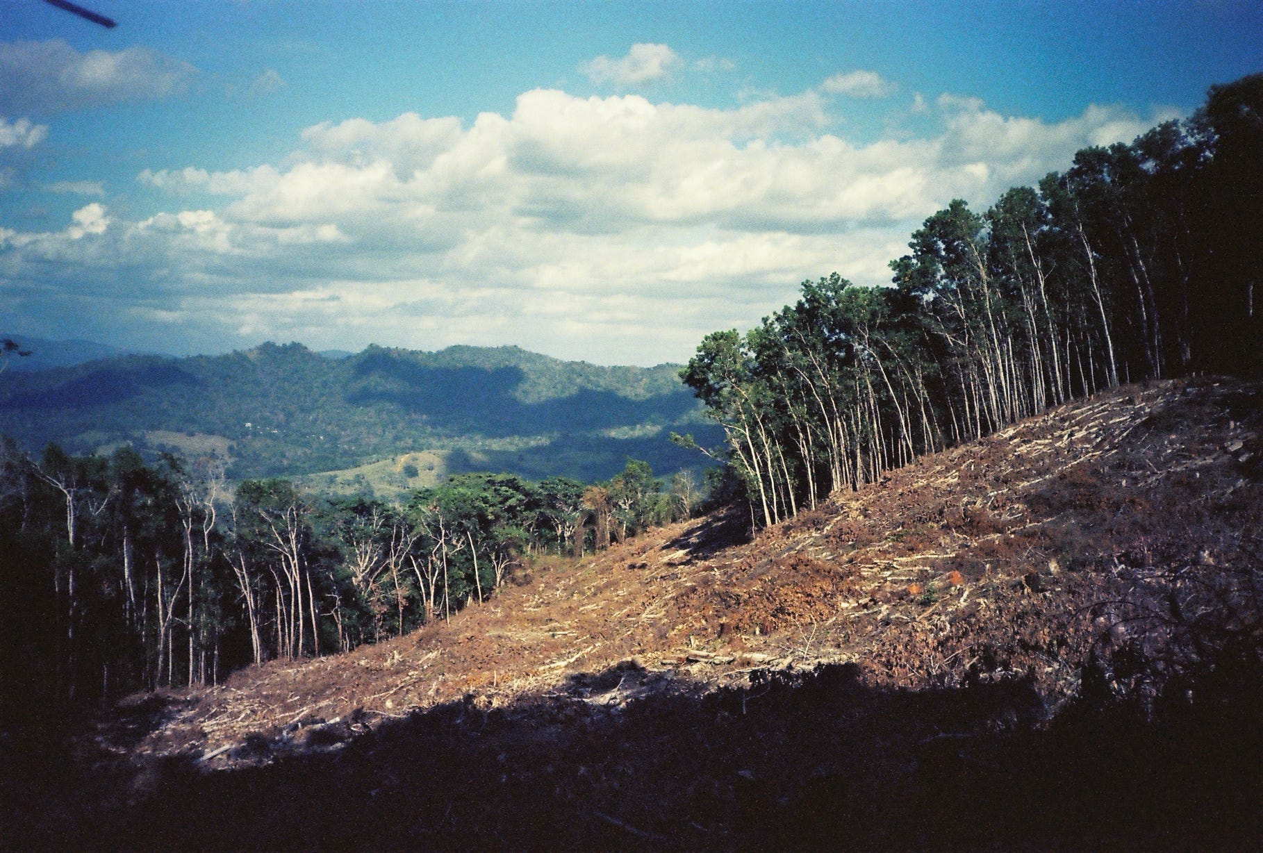 View from the encampment blocking the construction of a new road by Barrick.