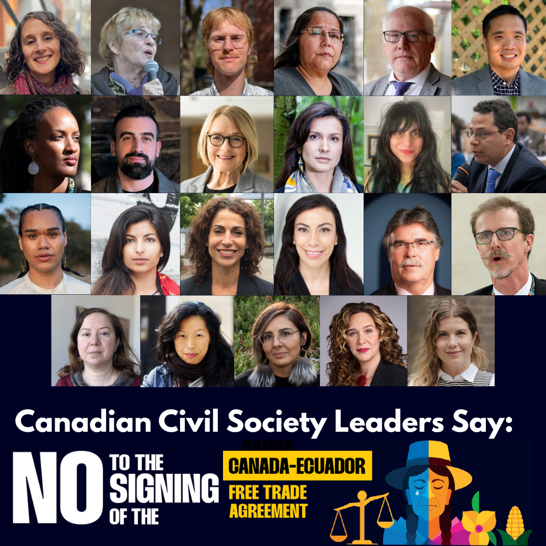 Photo quilt with images of prominent Canadians speaking out
